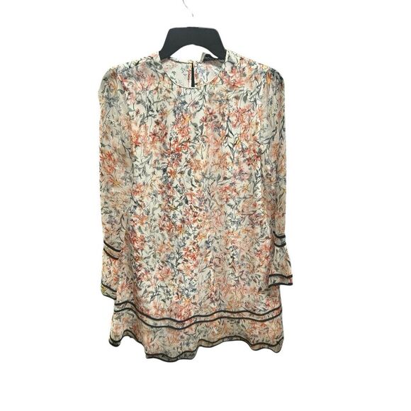 Sachin & Babi Silk Mini Dress Floral Multicolored NWOT Size 2 Long Sleeve - Picture 3 of 14